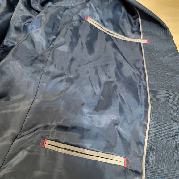 Nautica Men's Modern-Fit Bi-Stretch Blazer Jacket Blue Plaid NWT 42L - Picture 10 of 10